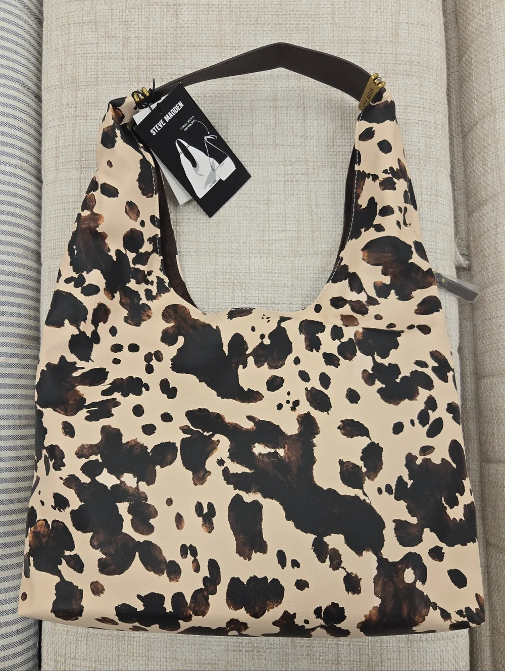 Steve Madden Cow-Print Hobo Handbag